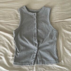 Button down vest top